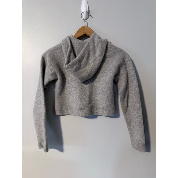 REFORMATION Jeans gray 100% cashmere cropped soft casual hoodie sweater top - Picture 6 of 8